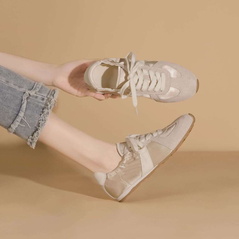 2025 Summer New Women's Soft Sole Comfortable Sweet Style Sports Casual Satin High-end Shoes
