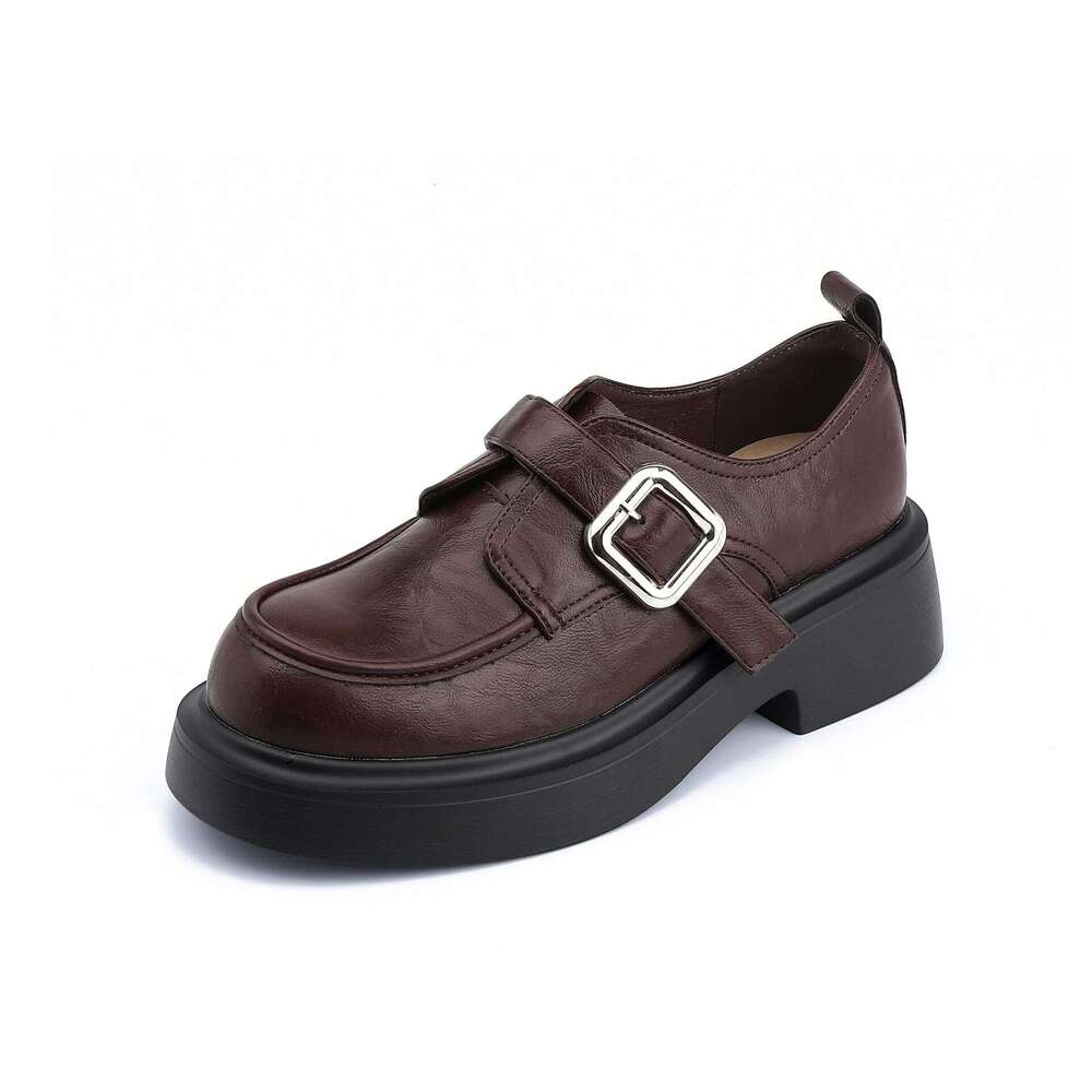Designer Winter New Small Leather for Women British Style Thick-Soled Height-Increasing Uniform Loafers Women's Shoes