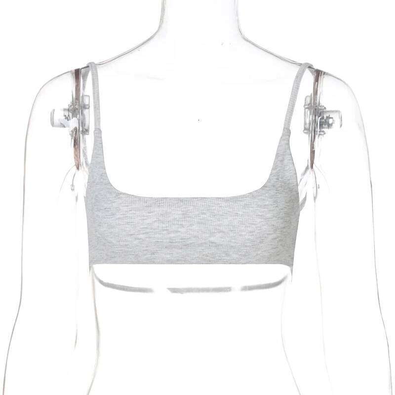 Women New Tank Street Style Sport Cami Super Short Open Back Tight Bralette Crop Top Solid Ribbed Knitted