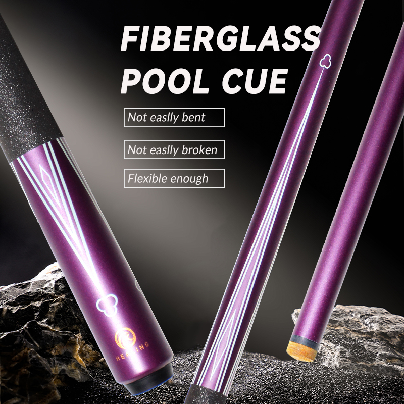 OKHEALING 1/2 Split Pool Cue Billiard Stick Purple Glass Fiber Billiard Cue 12.9mm Black Pigskin Tip 5/16*18 Joint 1474mm/58inch Total Length 19-20oz 