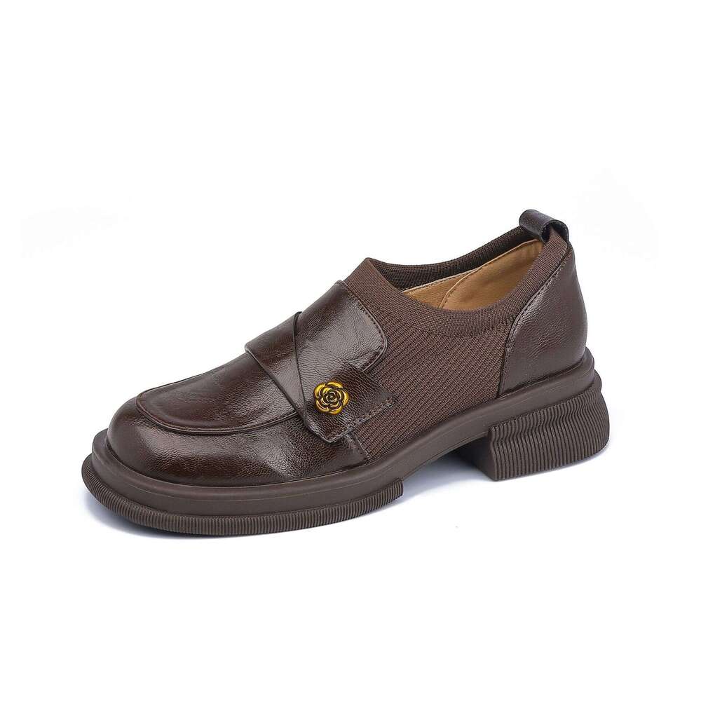 Designer Small Women, High-End Comfortable Soft Leather Shallow Loafers, Versatile Uniform Shoes for Women