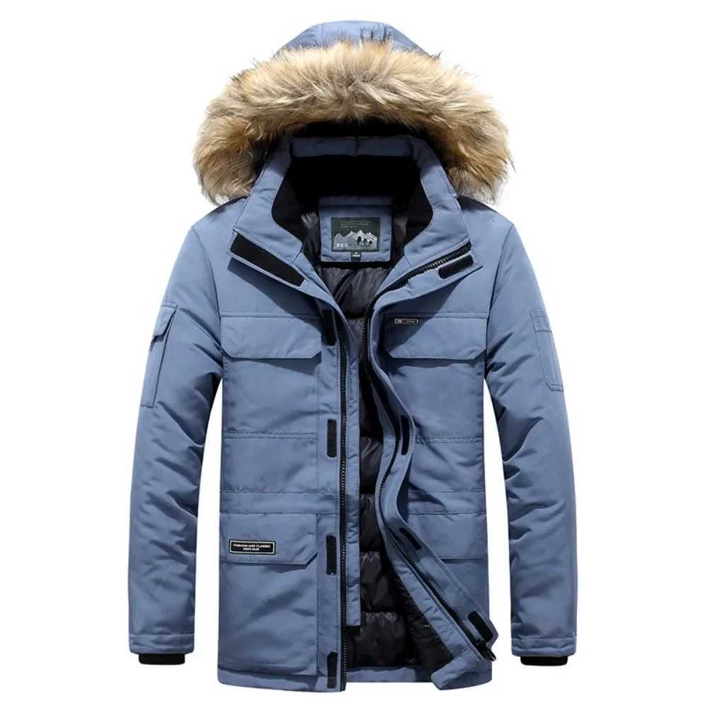 2024 Mens Winter Fur Hooded Parkas Jackets Men Snow Windproof Down Coats Thickened -30 Degree Keep Warm Outdoor Outerwear M-6XL X250725