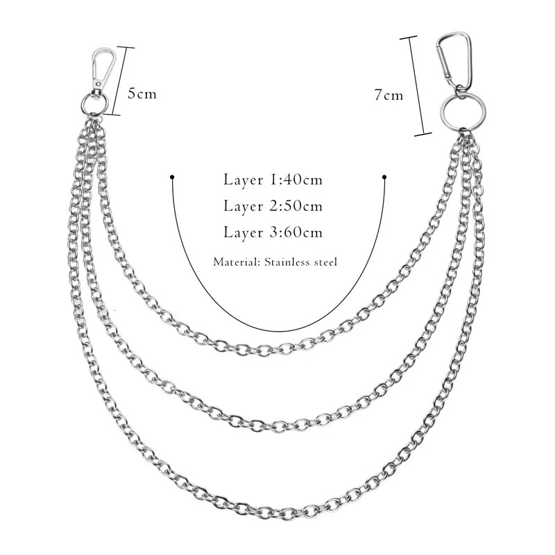 Stainless Steel Trousers Hipster Key Chain Punk Street Big Ring Metal Wallet Belt Chain Pant Keychain Unisex HipHop Jewelry Gift 250722