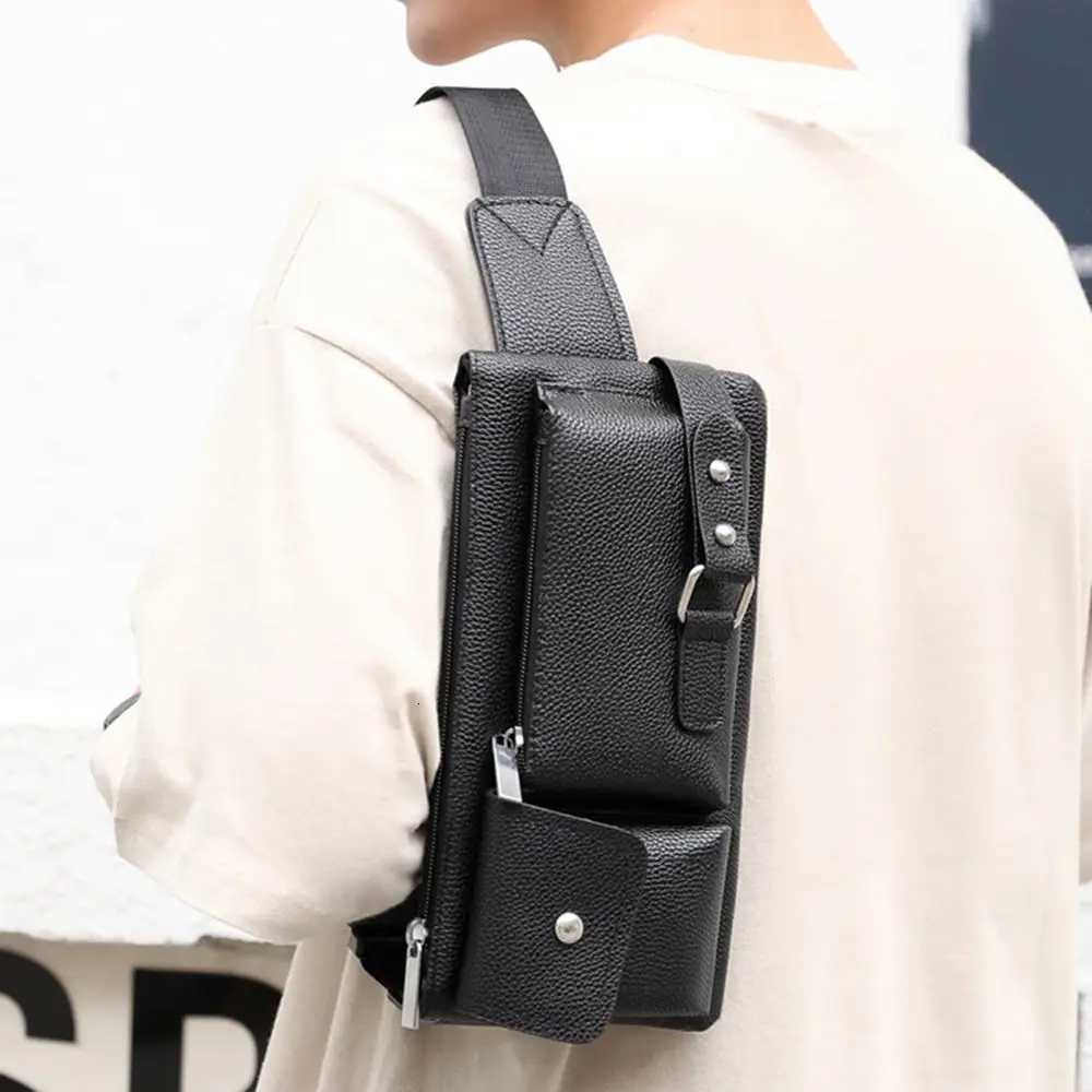 Fi Waist Bag Casual Fanny Pack Purse Large Phe Belt Bag Leather Outdoor Travel Phe Bag for Men Y250724