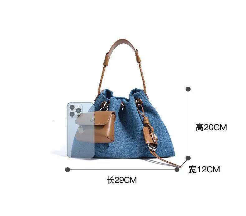 Bag New Rectangular High Quality Ladies Handbags Fashion Shoulder Crossbody Design Denim Women's Tote Bags