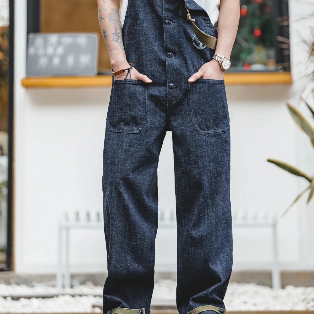 Maden Safari Style MultiPocket Overalls Streetwear Work Cargo Jumpsuit Retro Straight Leg Pant Dungarees Baggy Bib Trousers 250725