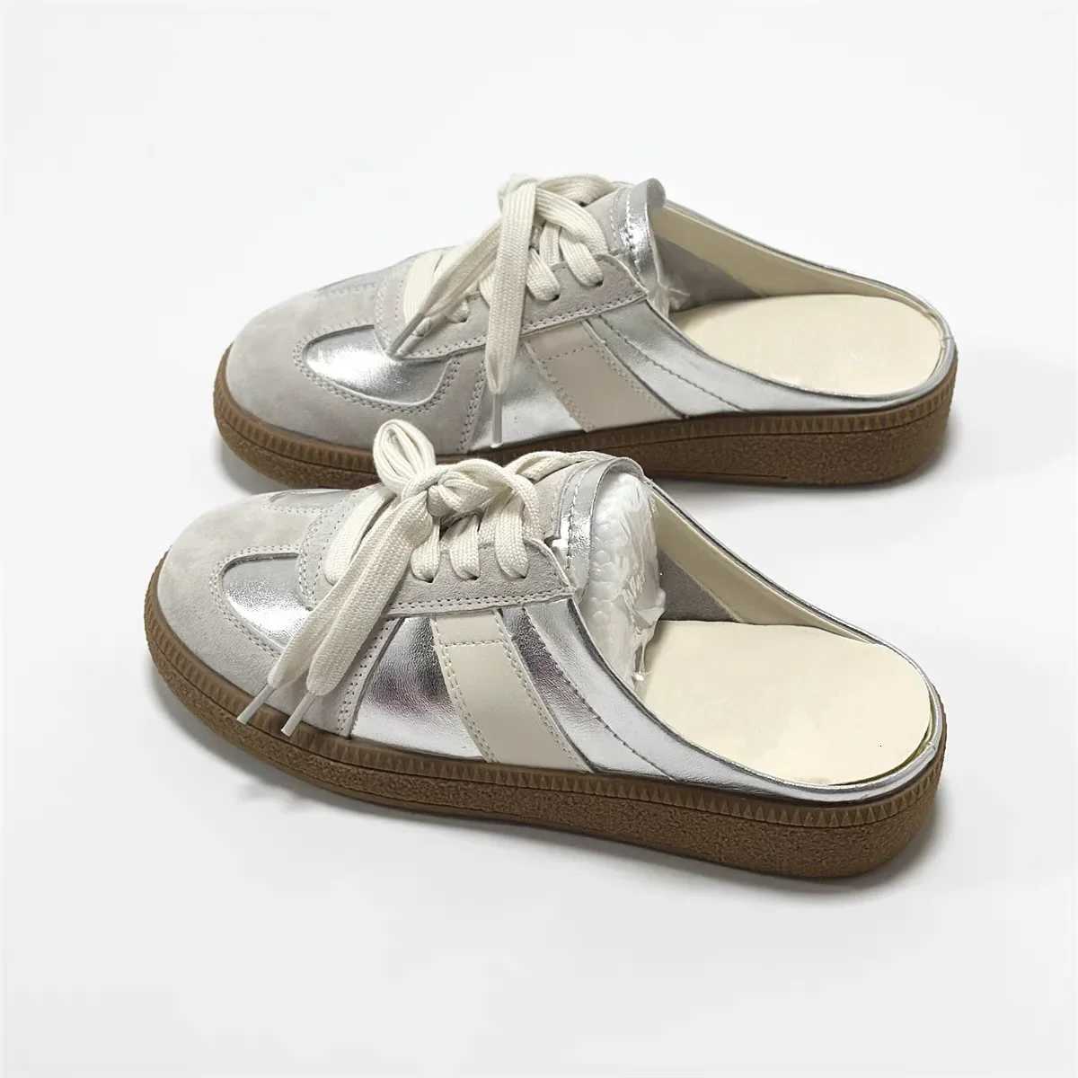 Women Mules Shoes Sports Round Toe Flat Female Footwear Casual Sneakers Platform Summer Slip Creeper Closed-Toe Slippers XJ250725