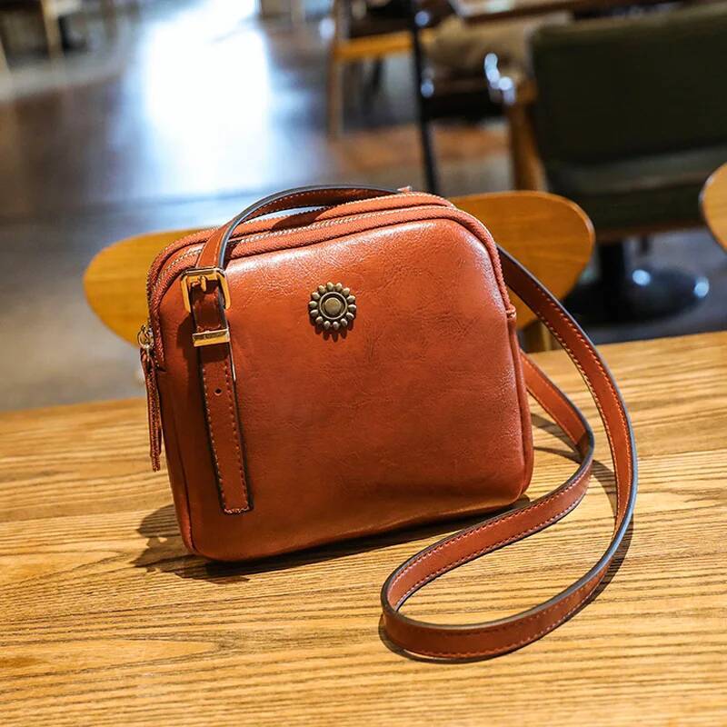 Vintage Style Shoulder Bag Simple Square Crossbody For Women Compartment Handbags Designer Female Messenger Bags high-quality