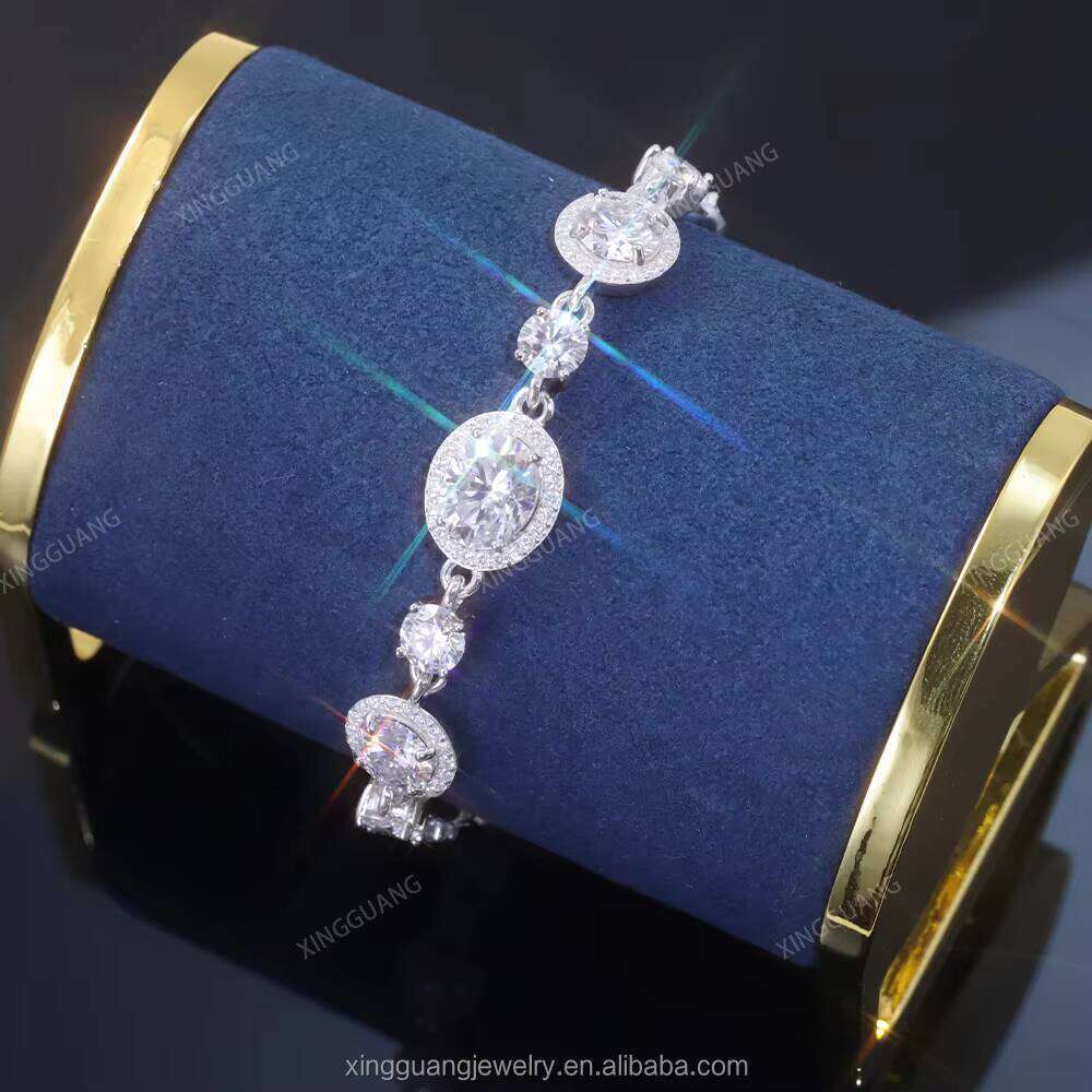XG New Arrived Sier Plated Gold Vvs Moissanite Pass Dia test Fine Jewelry Bracelets Bangles Women Men