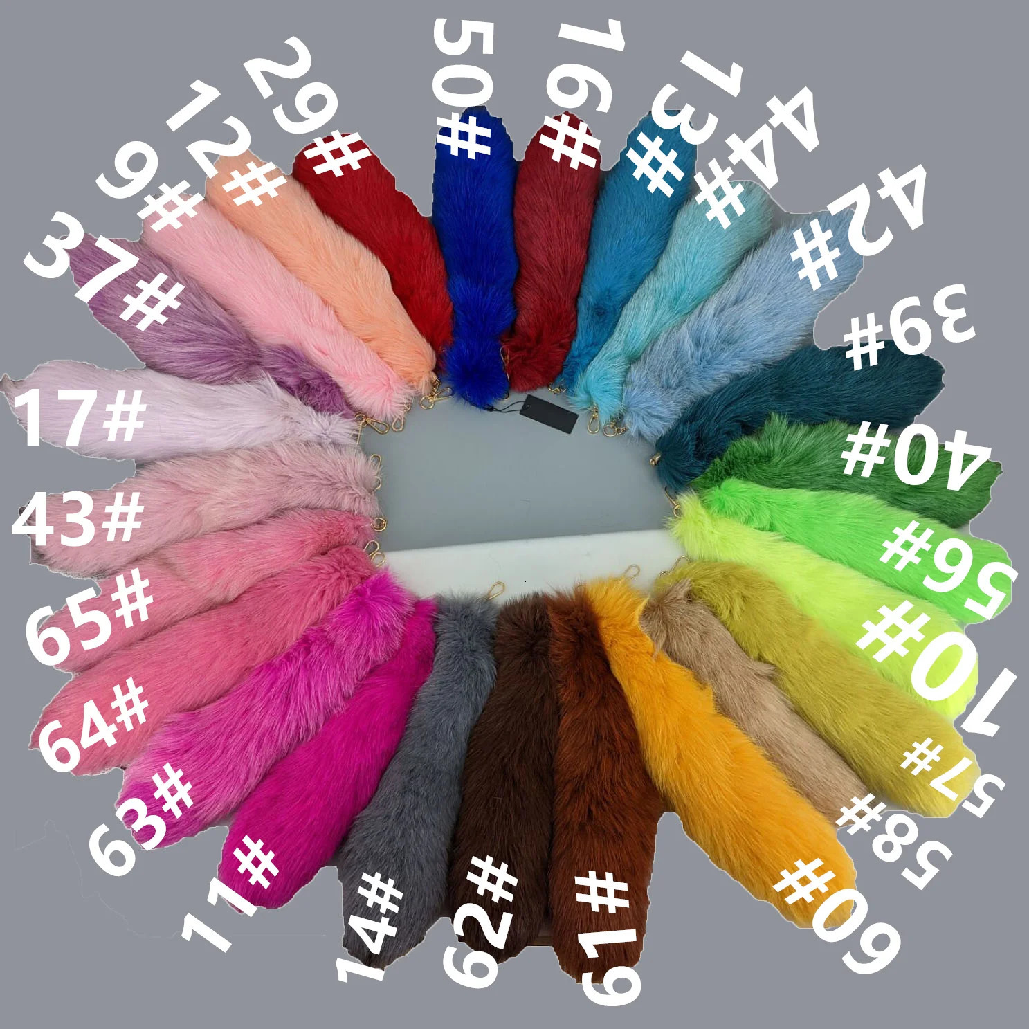 natural fox fur tail keychain furry chic y2k beautiful accessory length 40 cm Car Keychains For Women 250722