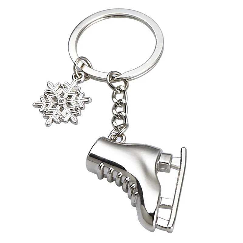 New Mini Snowflake Snowboard Keychain Pendant Ski Games Sled Board Key Chain Keyring Cice and Snow Festival Gift 250715