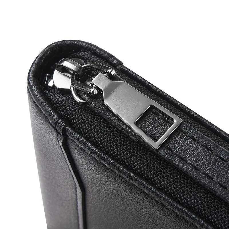 New Mens PU leather Splice mass long zipper wallet New soft Fashion clutch bag Hand clutch bag Zipper clutch bag Z250725