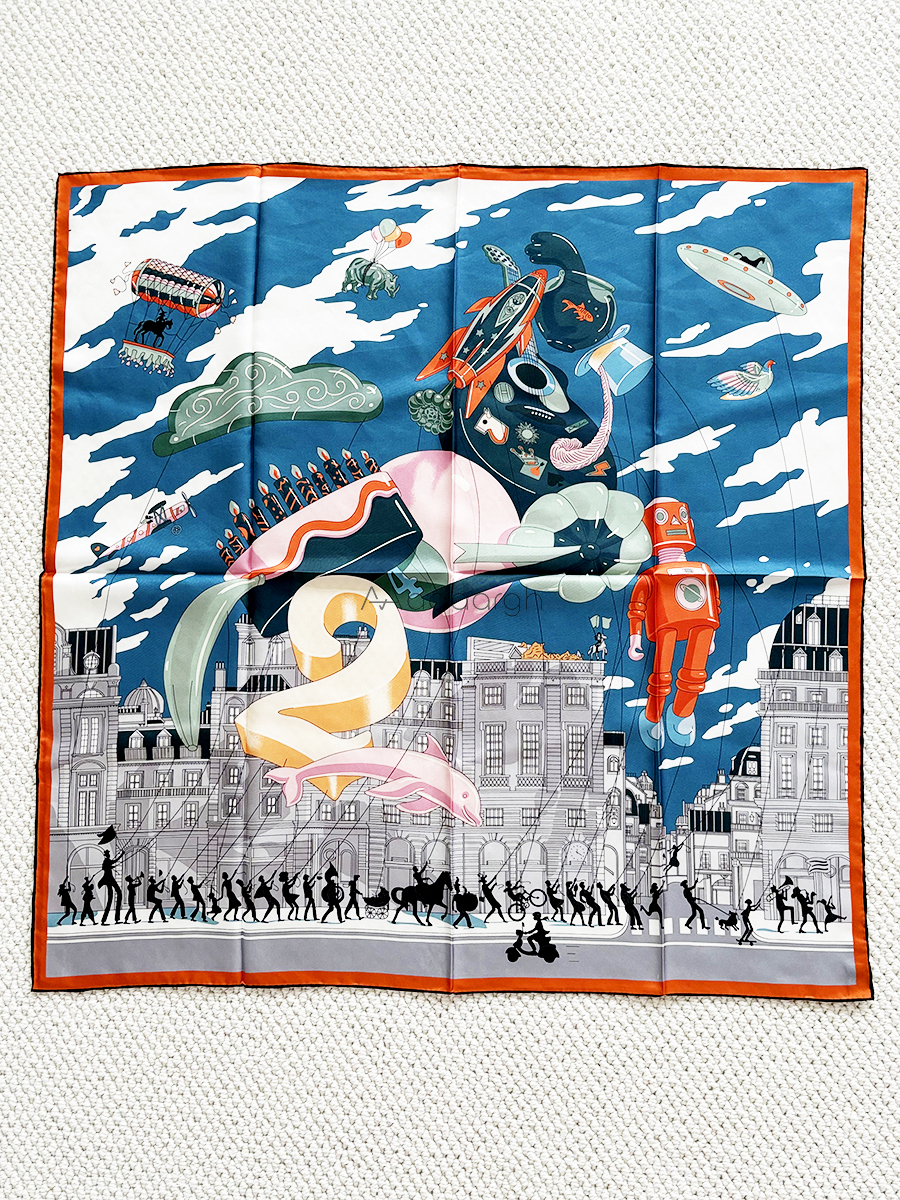 Horse Print Scarf 90cm Silk Mulberry Square Shawls Hem Rolled Scarfs Bag Bandana Twill Neck Hair Scarves Clothing Accessories