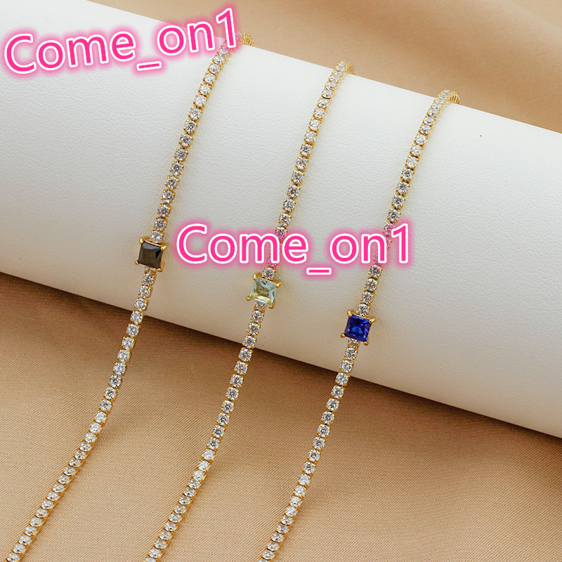 Square CZ Tennis Bracelet | 18K PVD Gold Stainless Steel Adjustable Chain | Minimalist Waterproof Jewelry for Women | No Fading