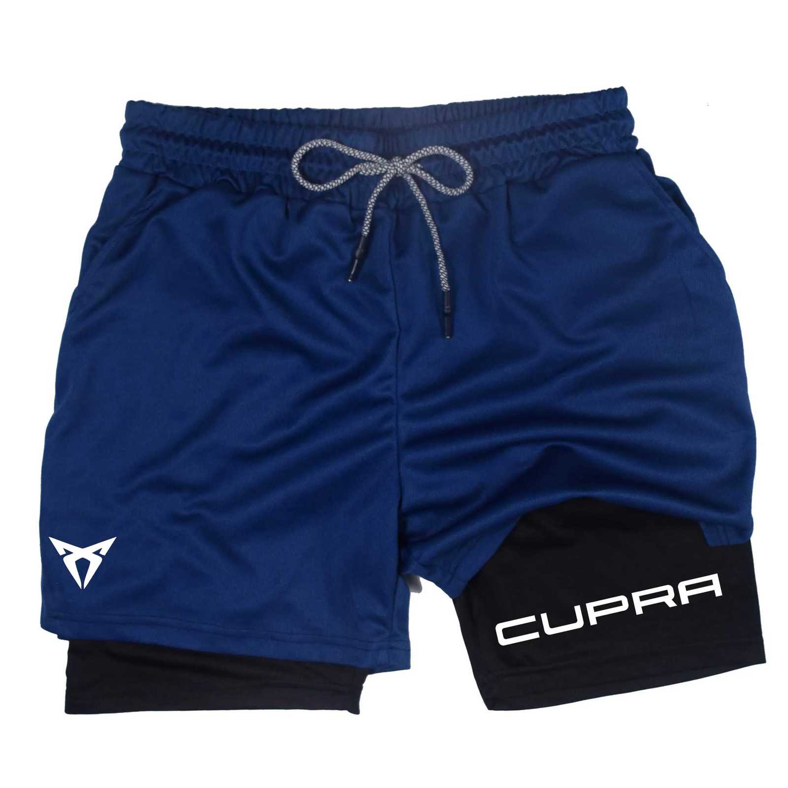Mens Two-in-one Sports Shorts Breathable Casual Quick-drying Double-layer Shorts Summer Running Sportswear Bottoms M-3XL W250724