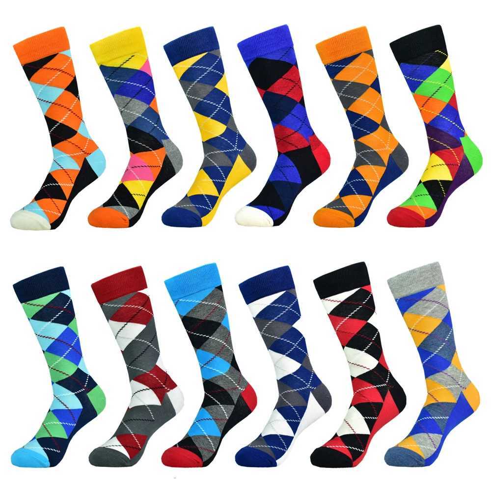 5-Pack Mens Color Dress Casual Fashion Happy Socks Combed Cotton Socks Mens Gifts X2507251
