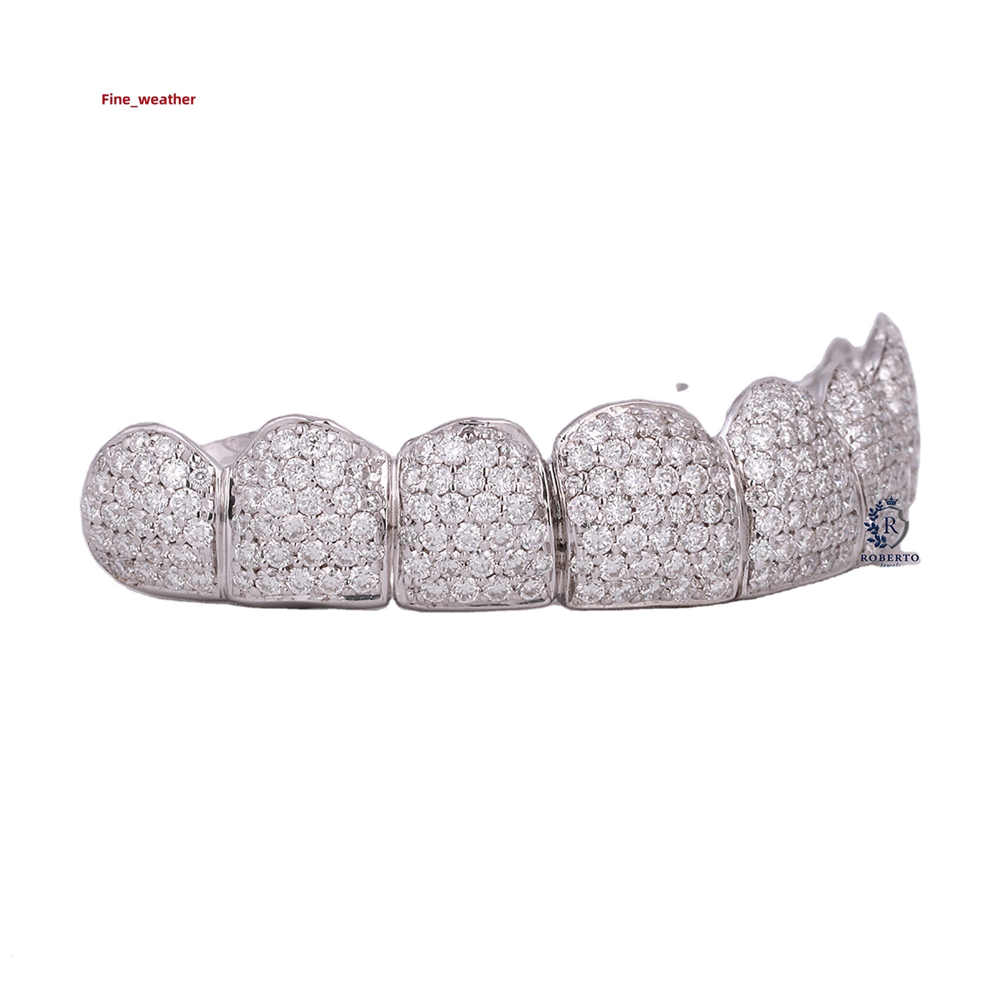 Custom Moissanite Grillz Bling Hip Hop Diamond Teeth with Flawless Emerald Cut 925 Silver