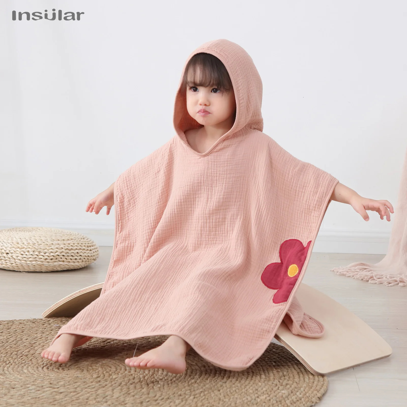 Muslin Baby Hooded Poncho Towel Childrens Bath Soft Kids Beach Bathing Supplies Infant Washcloth 250725