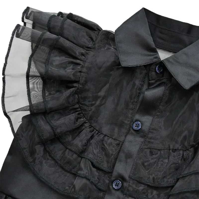 Addams Dress Up Costume for Girls Birthday Halloween Cosplay Par Dress with Wig Belts For Kids 2-12 Years Z250725