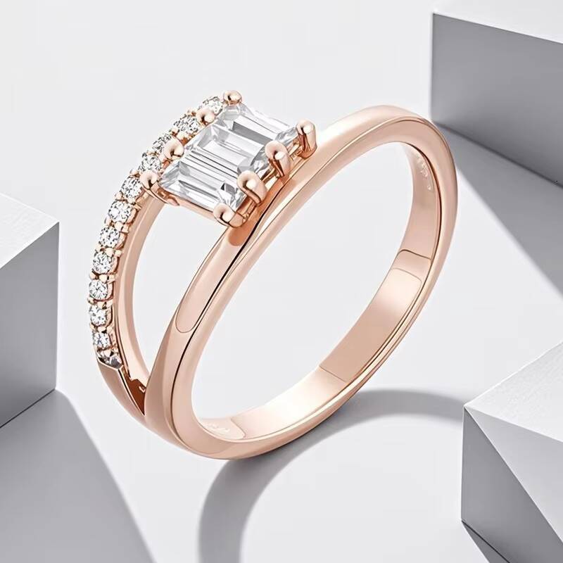 Moissanite Engagement Ring for Women Silver Couple Ring Fashionable Hot Selling Fine Ring Can Be Customized and Wholesale