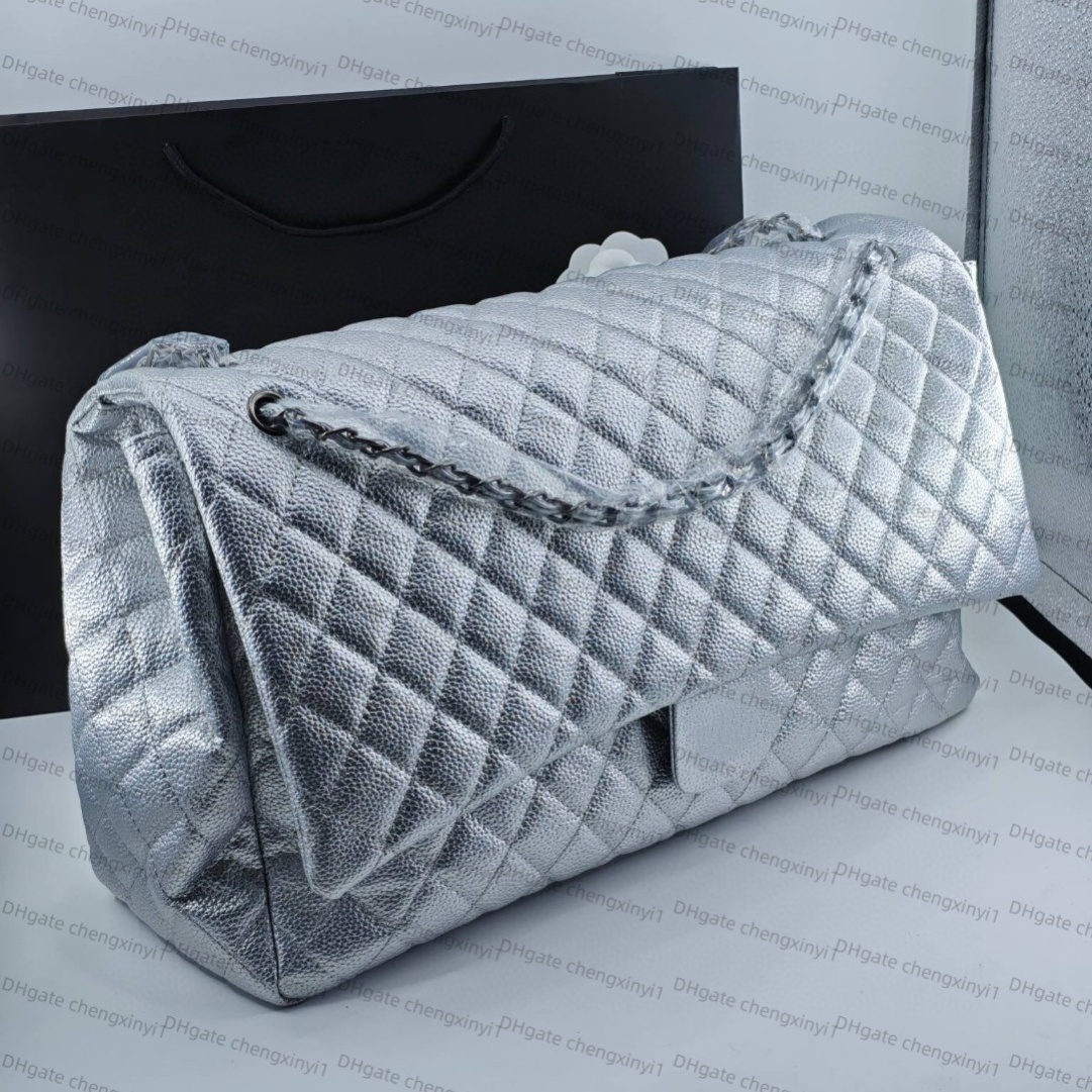 Designer bag Womens shoulder bag luxury genuine leather handbag caviar cowhide bags woman chain Large 46cm women handbags