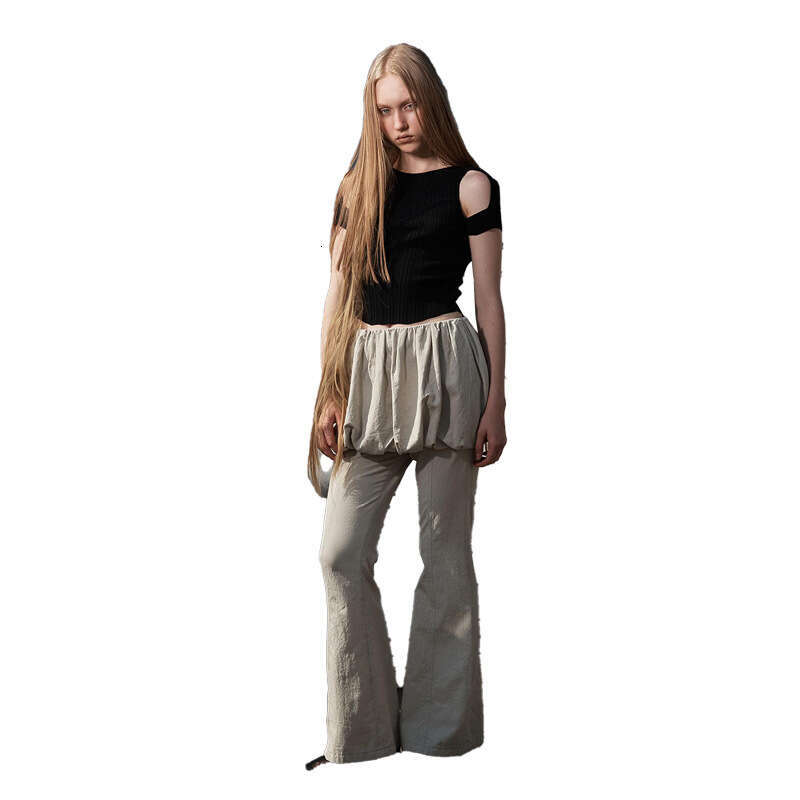 Women's Clothing 2024 Autumn New Street Fashion Solid Color High Waist Straight Leg Slightly Flared Casual Pants for Women 0de