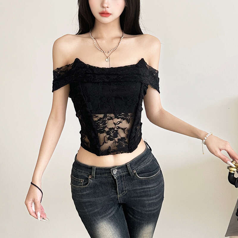 2025 Summer New Fashion Sexy Hot Girl Off-Shoulder Slim Fit Versatile Top 0aa