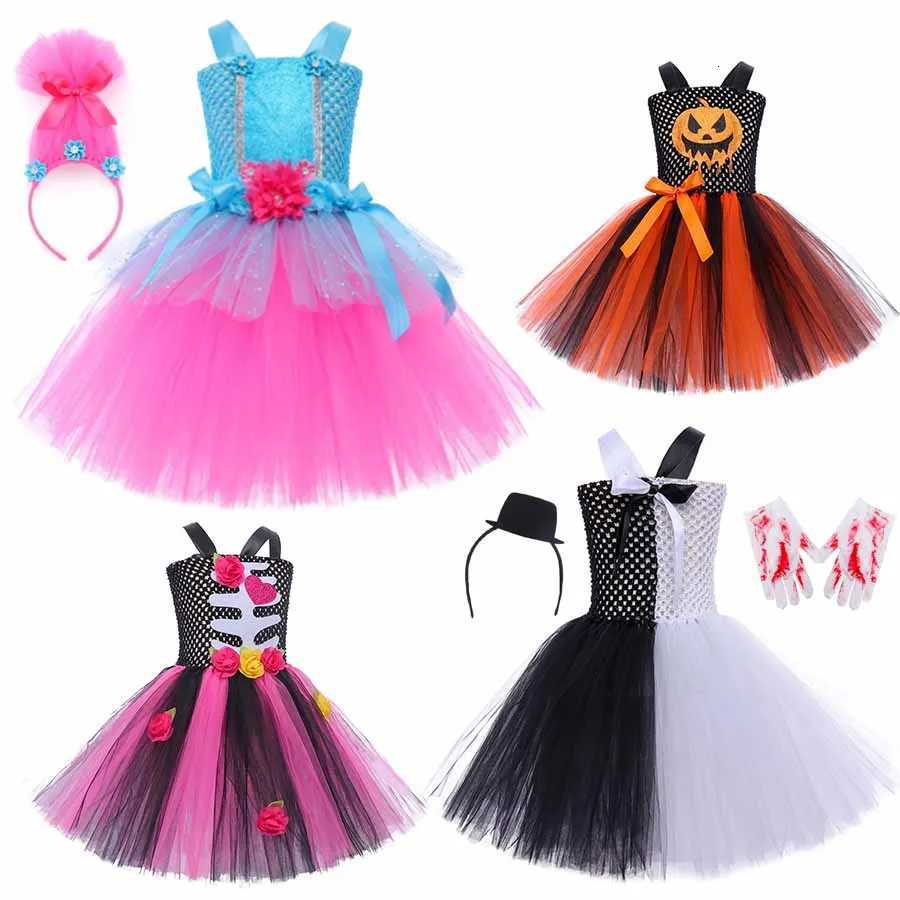 Trolls Tutu Dress for Girls Princess Poppy Birthday Costumes Carnival Par Costume Toddler Kids Pumpkin Dress Up Dres Z250725
