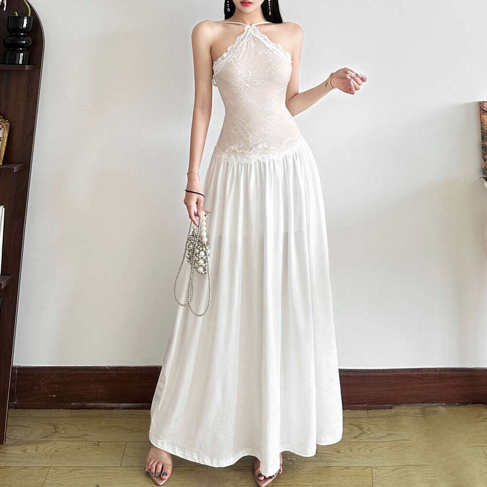 2025 Summer New Style Casual Elegant Patchwork Slim Fit Versatile Long Dress Women's Fashion e72