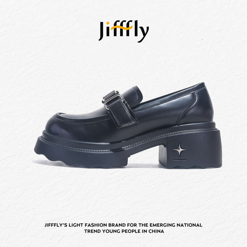 Jifffly Loafers for Women 2025 Summer New British Style Thick Sole Super Soft Black Slip-On Women's Shoes