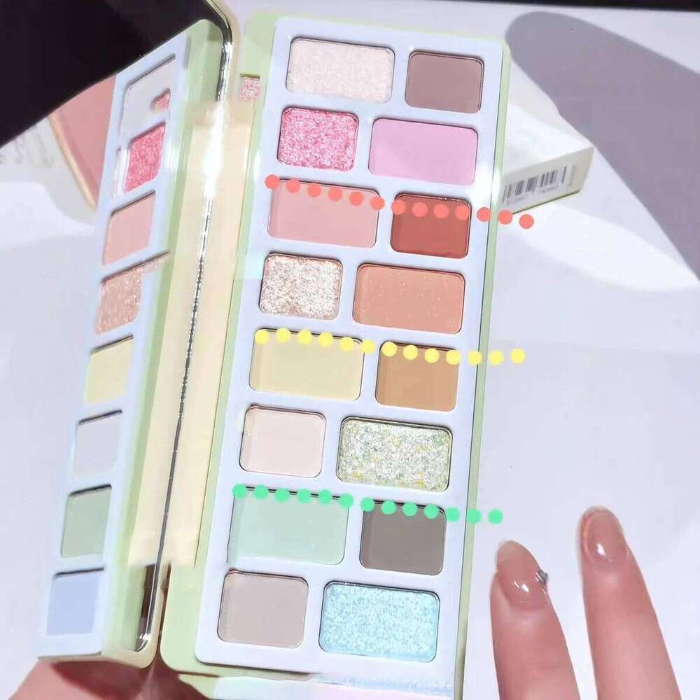 16Color Eyeshadow Glitter Chamelon Matte Pearlescent Shadow Palette Sequins Green Pink Sparkling Halloween Eye Makeup X250723 X250724