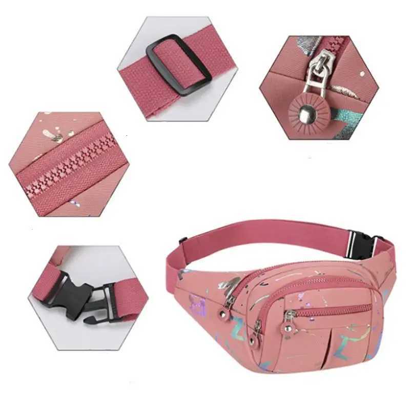 2024 Casual Trendy Waist Bag Lightweight Oxford Fabric Printed Multi-Pocket Fanny Pack Daily Cute Bags Y250724