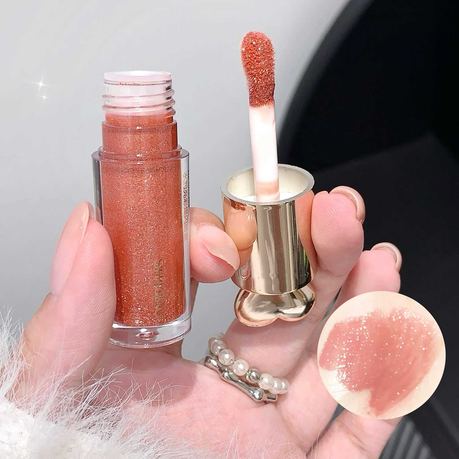 Moisturizing Plump and Sparkling Lip Gloss Mirror Water Lip Glaze Moisturizing Lip Oil Diamond Shimmer Glitter Liquid LipsticksXJ250724