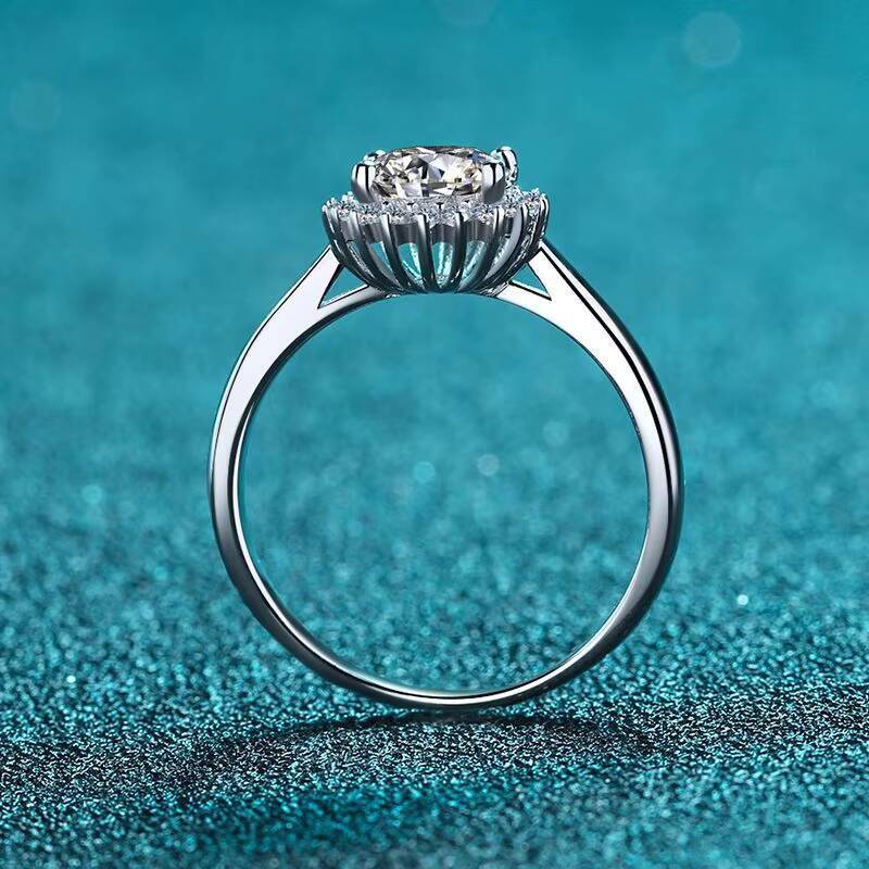 Fine Jewelry Factory Moissanite Finger Rings Women Ladies Promise Wedding Engagement S925 Sterling Silver Jewelry Women Rings