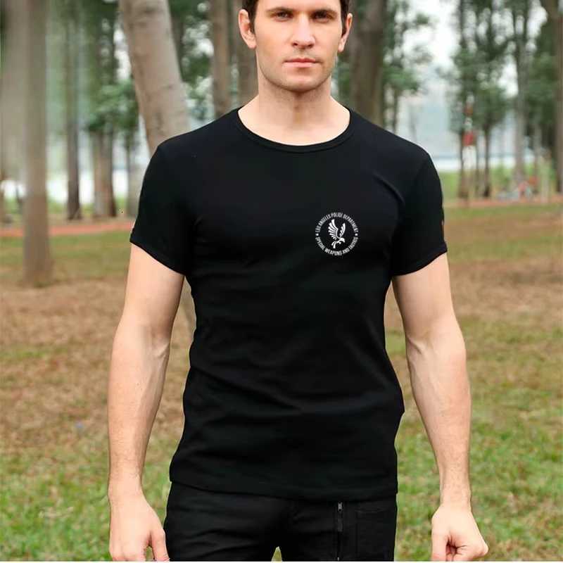 2025 New Summer High Quality Mens and Womens T-shirts LAPD SWA.T Special War Tactical Team Physical Fitness Pure Cotton Y250724