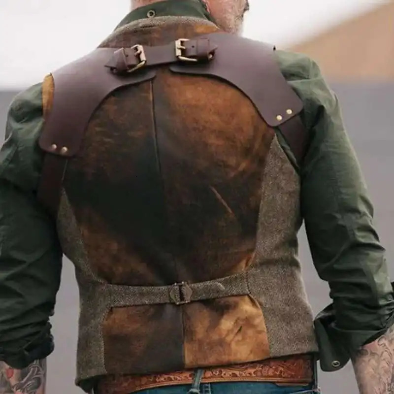 Sleeveless Vest for Men Slim Fit Waistcoat with Belt Stylish Outerwear Summer Trendy Top 250725