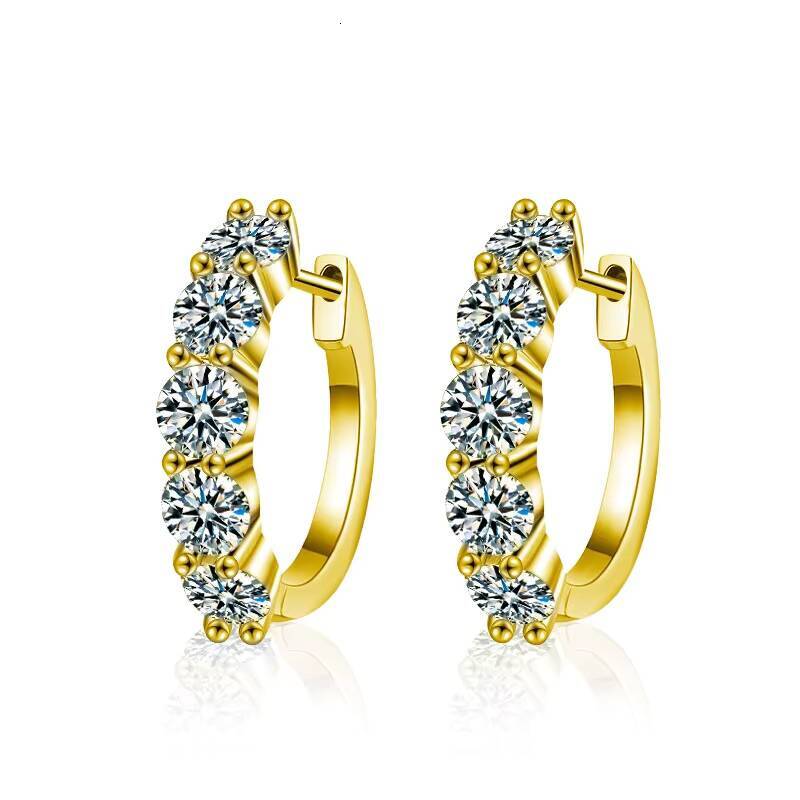 925 Silver Moissanite Earrings Elegant Cross-Border Jewelry for Hot Sale Fashionable Pure Silver Ear Studs