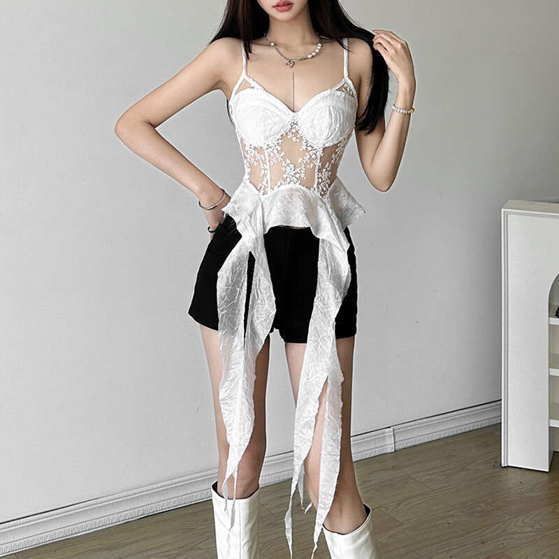 2024 Summer New Women's Solid Color Slim Fit Street Fashion Sexy Backless Tank Top c19