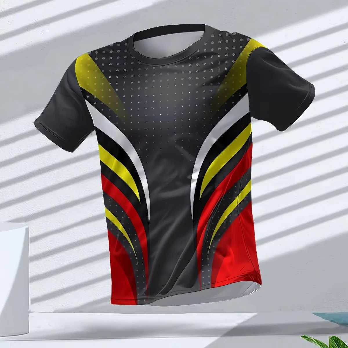 Mens outdoor summer outdoor running fitness short-sleeved quick-drying breathable mens T-shirt casual round neck T-shi Y250724
