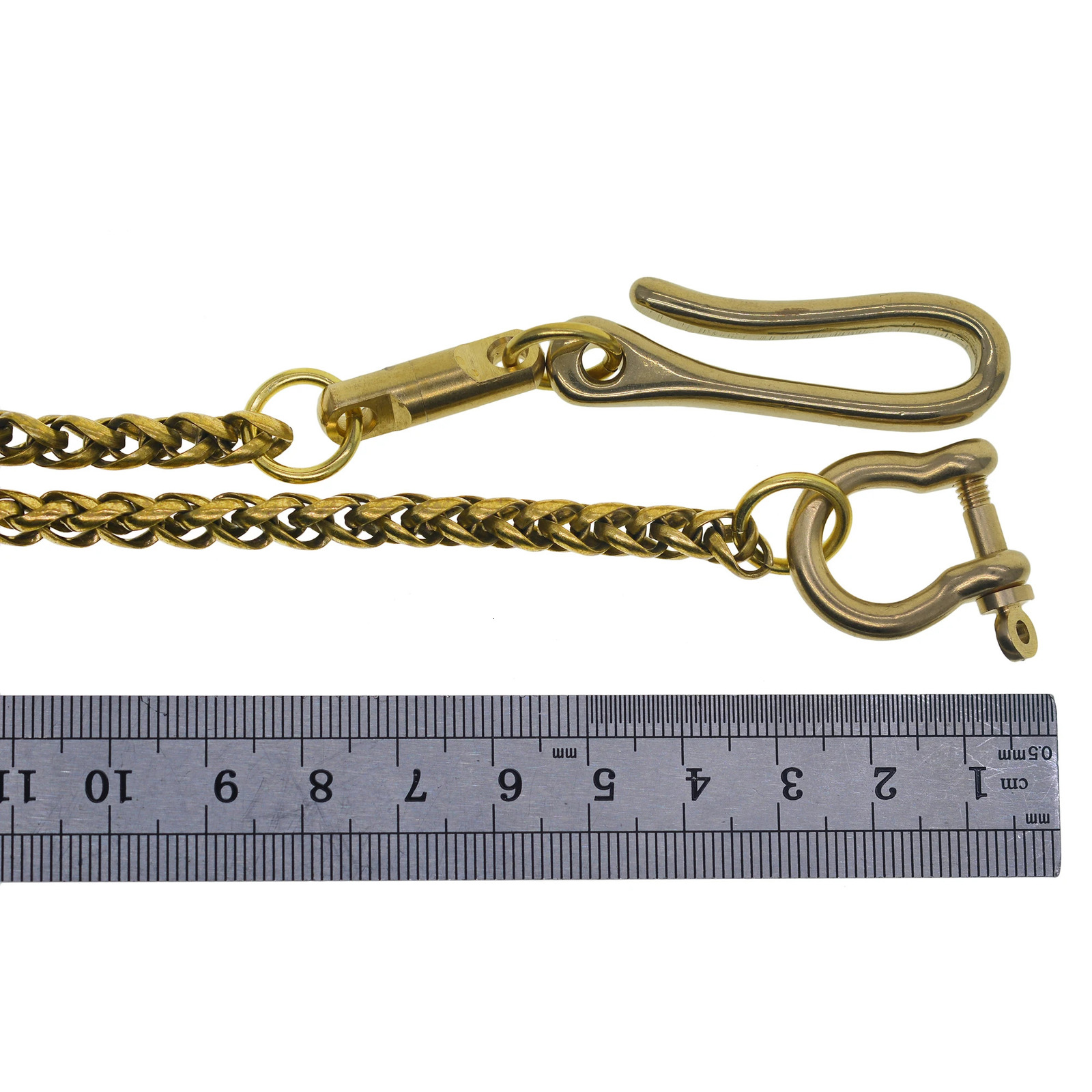 vintage Brass wheat wallet jean trousers swivel keychains Itlay basket snake chain D shackle connector Japanese fishhook U hook 250722