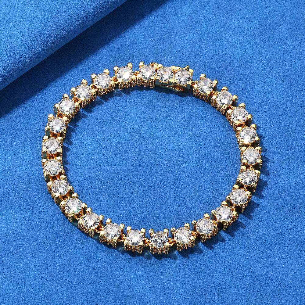 Hip Hop Men Bracelet 6mm S925 Silver Tennis Chain Moissanite Customizable Fashion Bangle