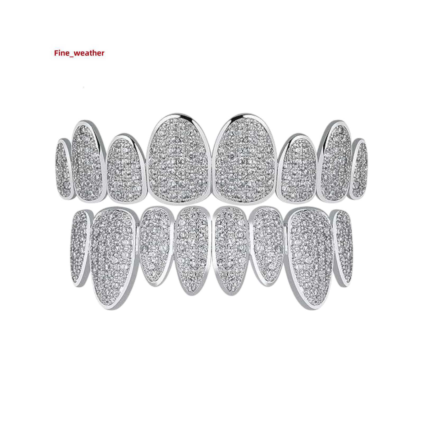 Hip Hop Iced Grillz High Quality Sterling Silver VVS Clarity Moissanite Diamond Teeth Decoration for Gift