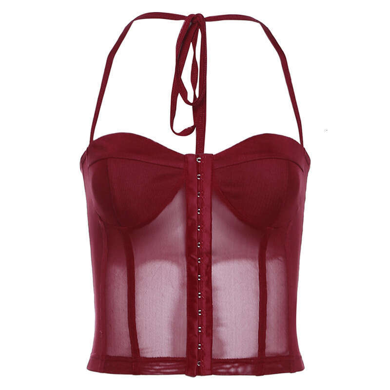 2023 Autumn Winter New Women's Solid Color Fashion Sexy Tie Halter Camisole ed4