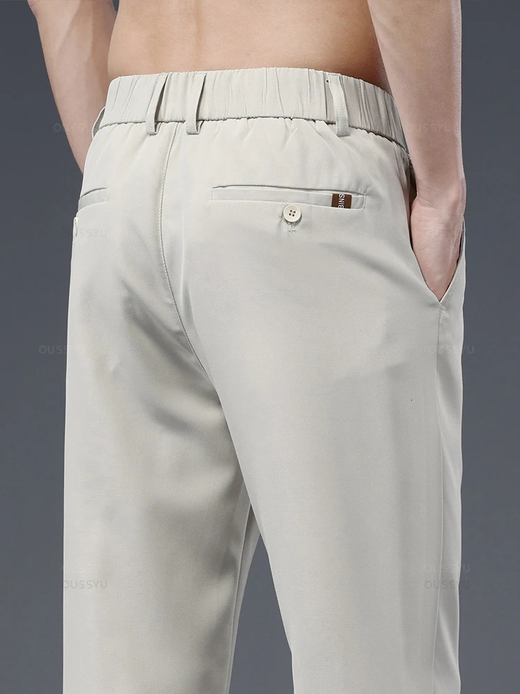 Clothing HighQuality Business Suit CalfLength Pants Men Pendulous Smooth Solid Color Straight Office Formal Shorts 250725