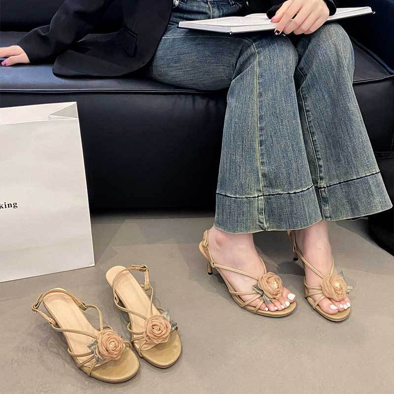 Ddmysports Camellia Heels Dress New Style Stunning High Heel Sandals For Women Summer Outdoor Wear Outdoor Shoes