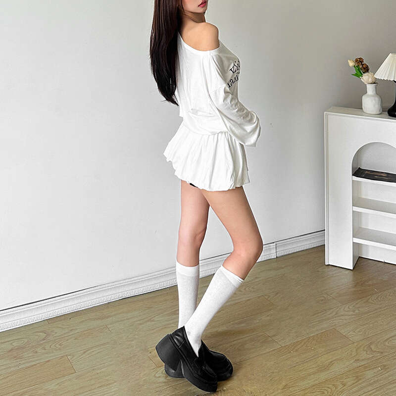 2024 Style Sexy Long Sleeve for Women Cool and Bold Sister Waist-Cinching Loose Mini Sweatshirt Dress cfb