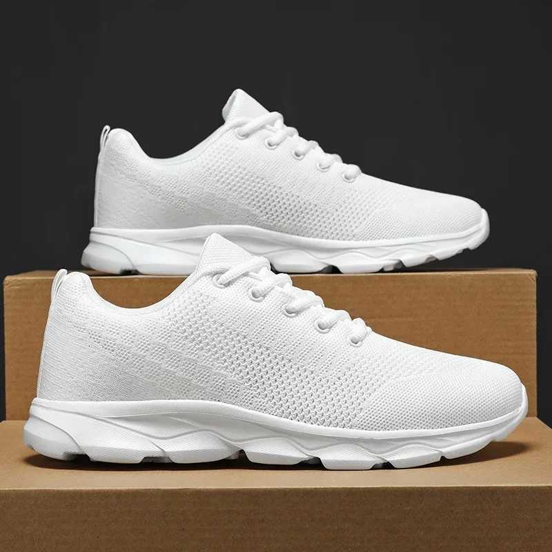 New Mens Shoes Breathable Casual Sneakers Summer White Running Shoes Lightweight Soft Sports Shoes for Men Large Size 35-45 XJ250725