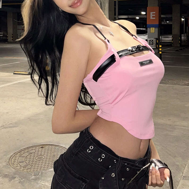 2023 Summer New Women's Solid Color Slim Street Fashion Strap Sexy Backless Tank Top dbe