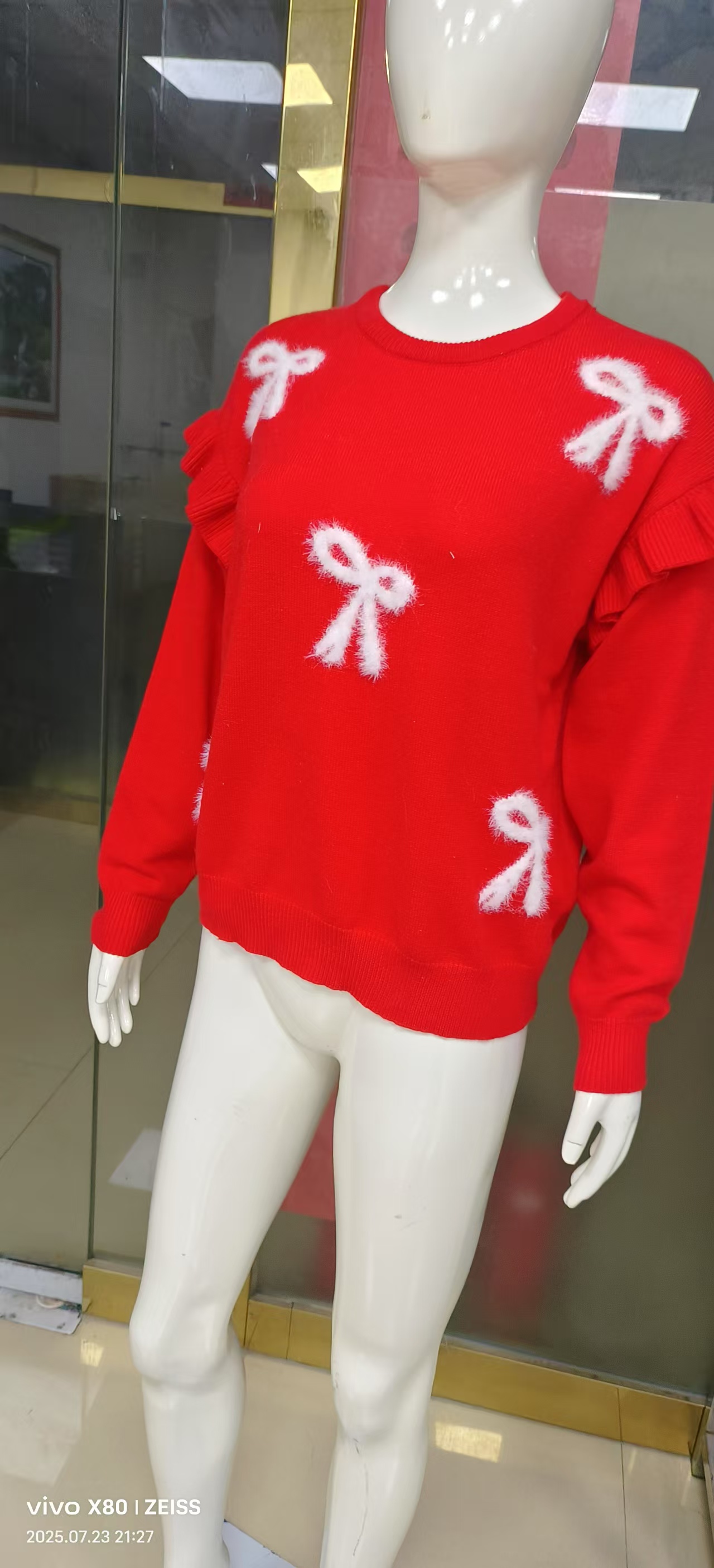 Women's Lotus Leaf Sleeve Flower Machine Shirt Diverse styles available for customization