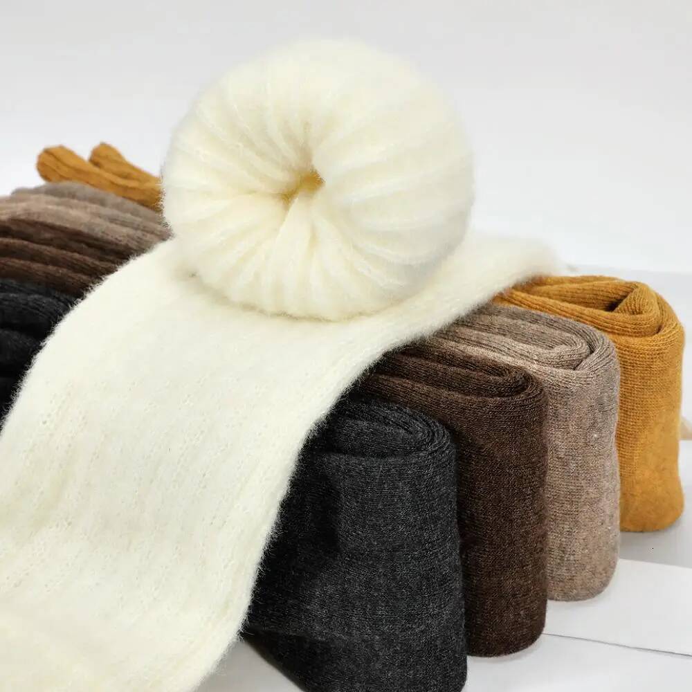 Hot Sale Mink Fleece Fingerless Women's Soft Winter Warm Solid Color Plush Knitted Gloves Lolita Jk Arm Warmer Y2K ddmythur